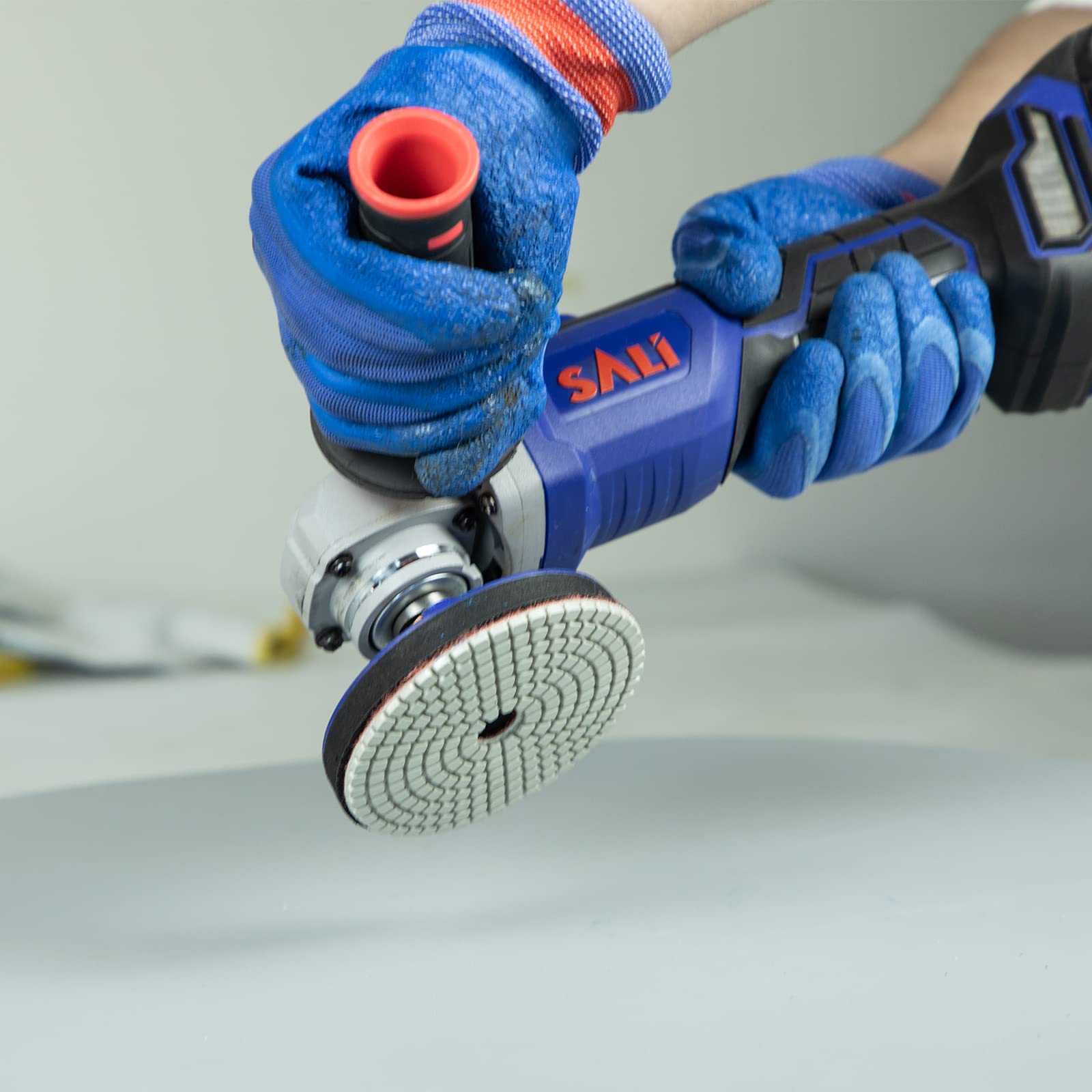 SALI 4in hook-and-loop backing for quick pad changes