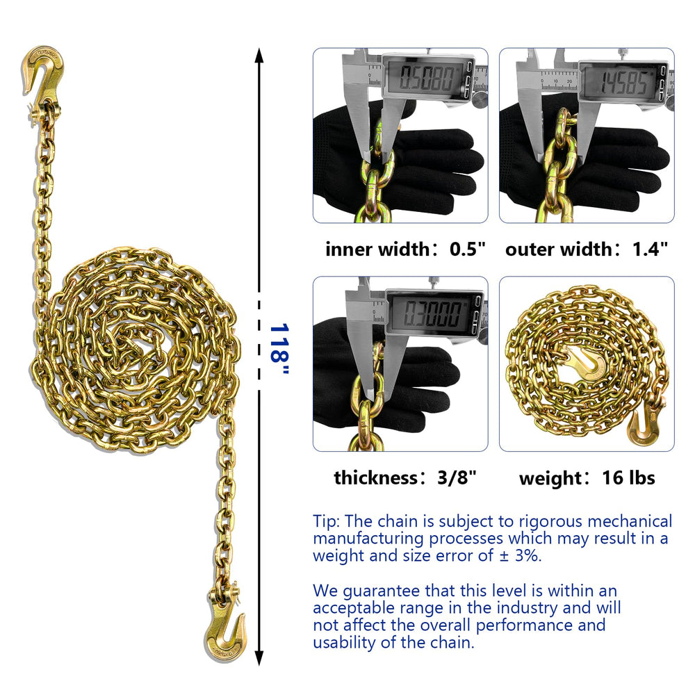 SALIFTFE forged grab hook 3/8in chain enables quick load securing