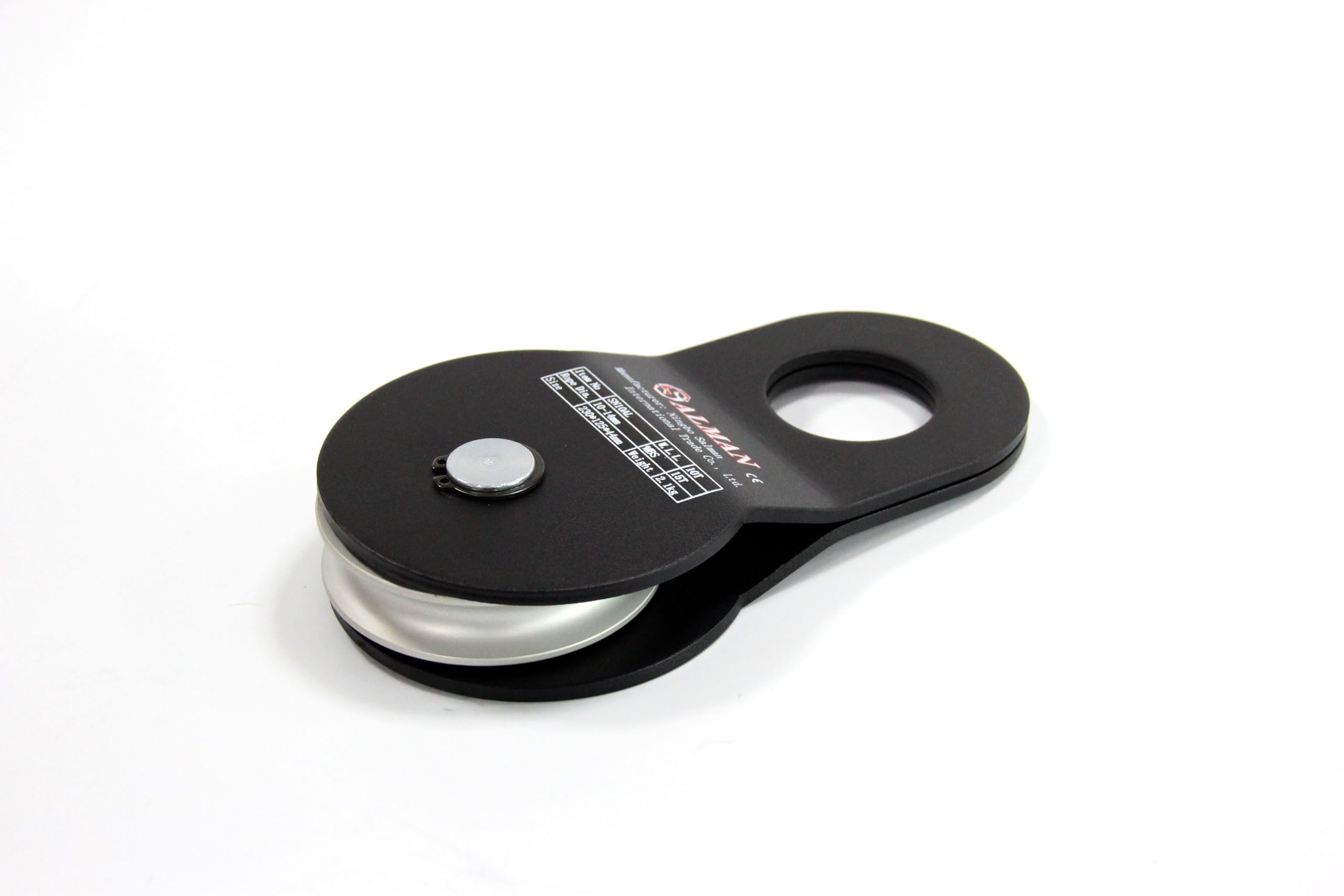 SALMAN 10 Ton aluminum wheel snatch block for heavy-duty winch recovery and increased pulling efficiency.