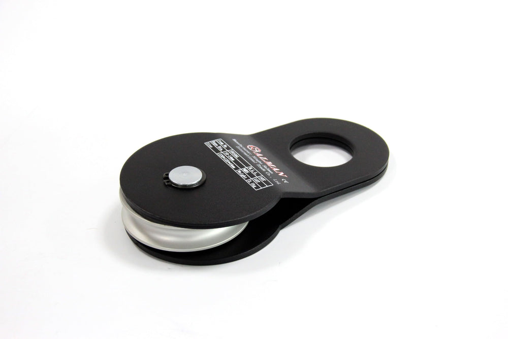 SALMAN 10 Ton aluminum wheel snatch block for heavy-duty winch recovery and increased pulling efficiency.