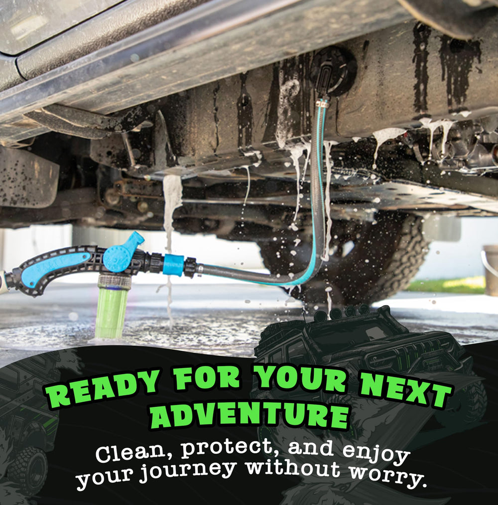 Deep clean reaches chassis rails and cross-members during undercarriage wash