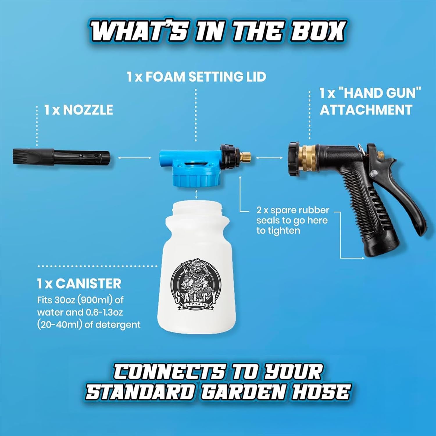 Australian-made Salty Captain Foam Cannon crafted on the Gold Coast