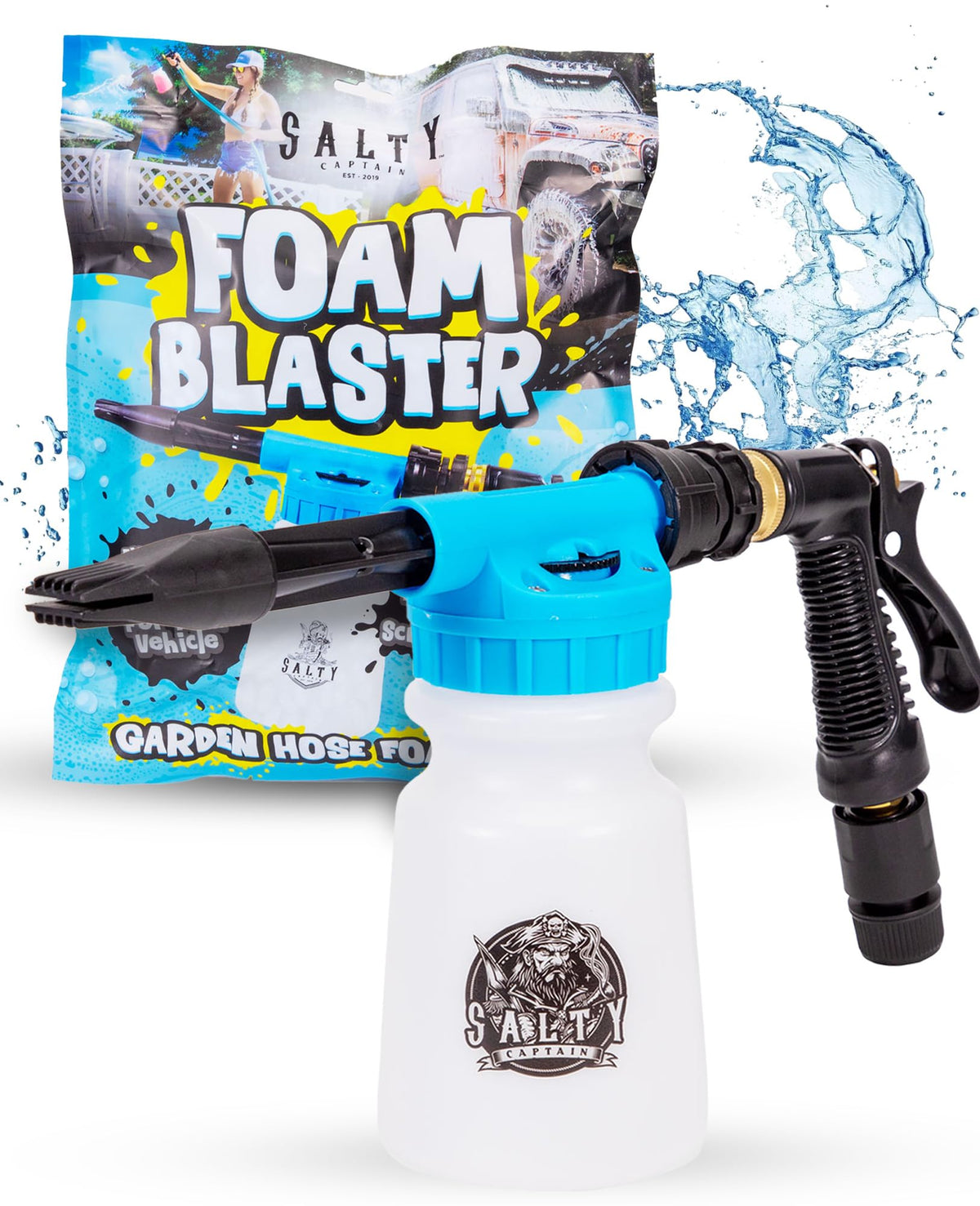 Salty Captain Foam Cannon with universal hose connection for quick setup