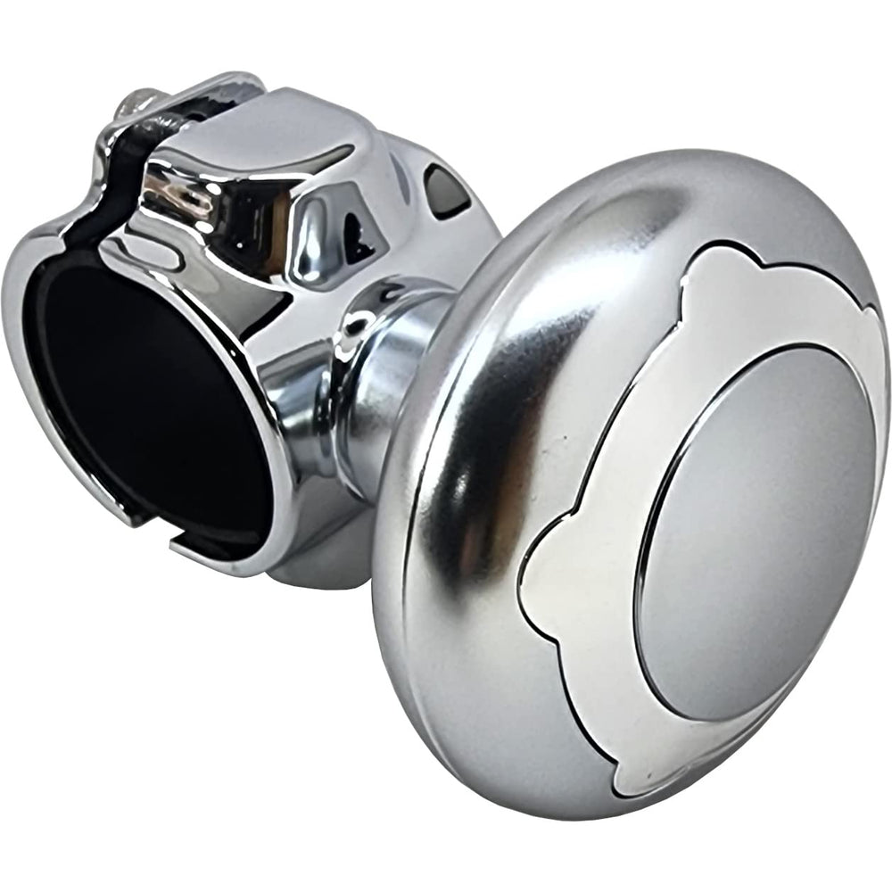 Salty Reef Suicide Knob on a steering wheel enables precise one-handed control while docking.