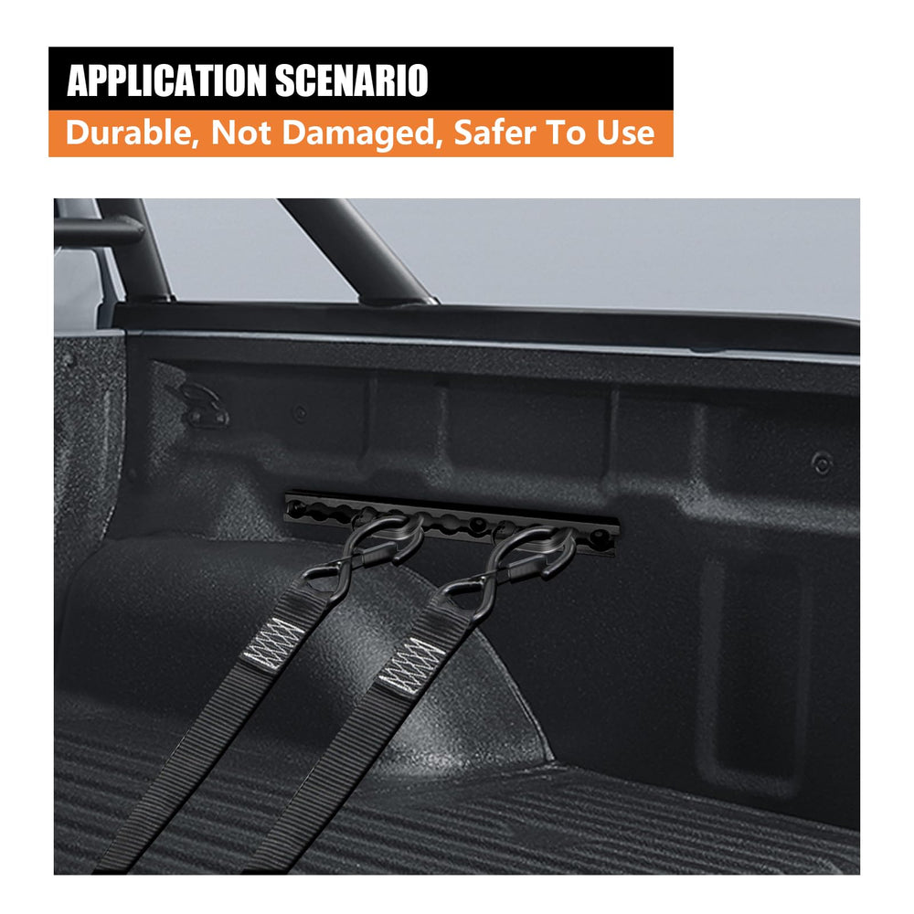 Rail-compatible SALUINOKI L-track fitting for quick cargo securing.