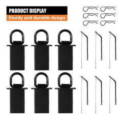 SALUINOKI D-ring on trailer pocket demonstrates compatibility with standard 2x4 stake pockets.