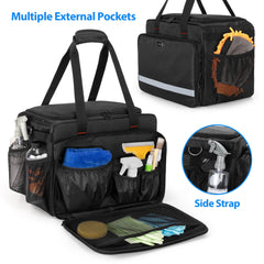 Samddew Large Detailing Bag dividers sectioning five zones for supplies.