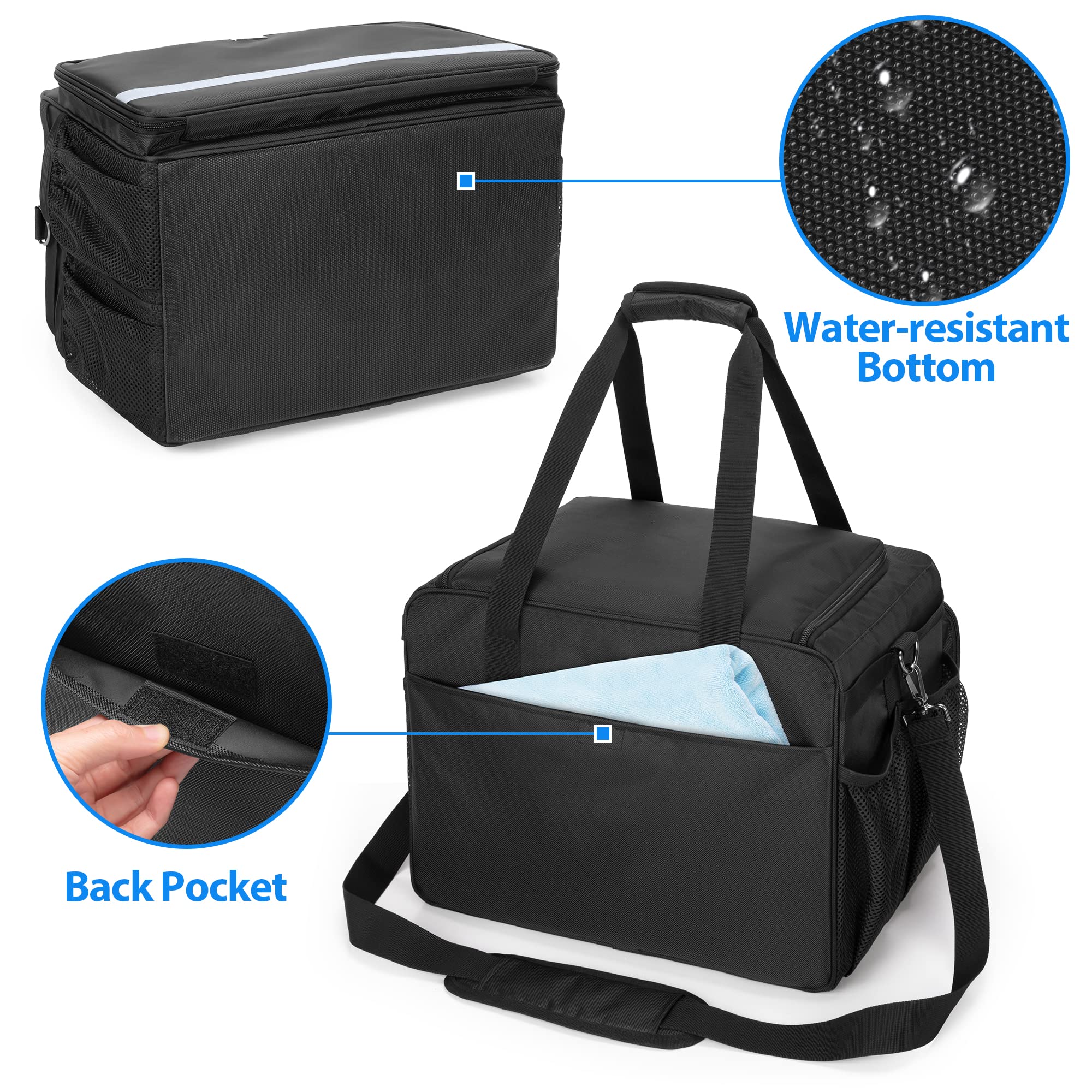 Samddew Large Detailing Bag front pocket with elastic and mesh pockets for small tools.