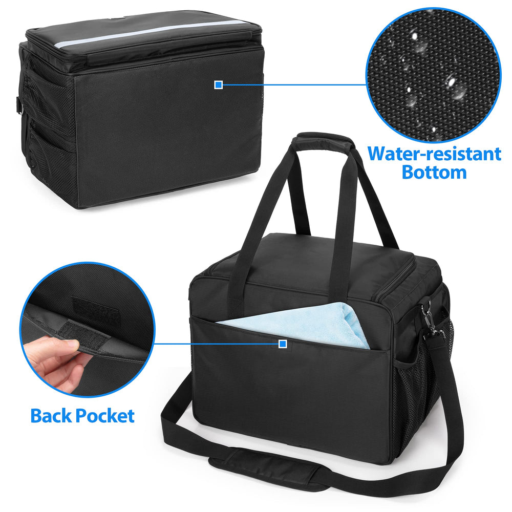 Samddew Large Detailing Bag front pocket with elastic and mesh pockets for small tools.