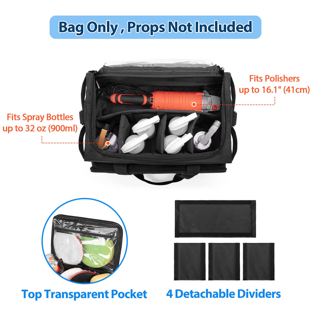 Samddew Large Detailing Bag open compartment highlights easy organization.