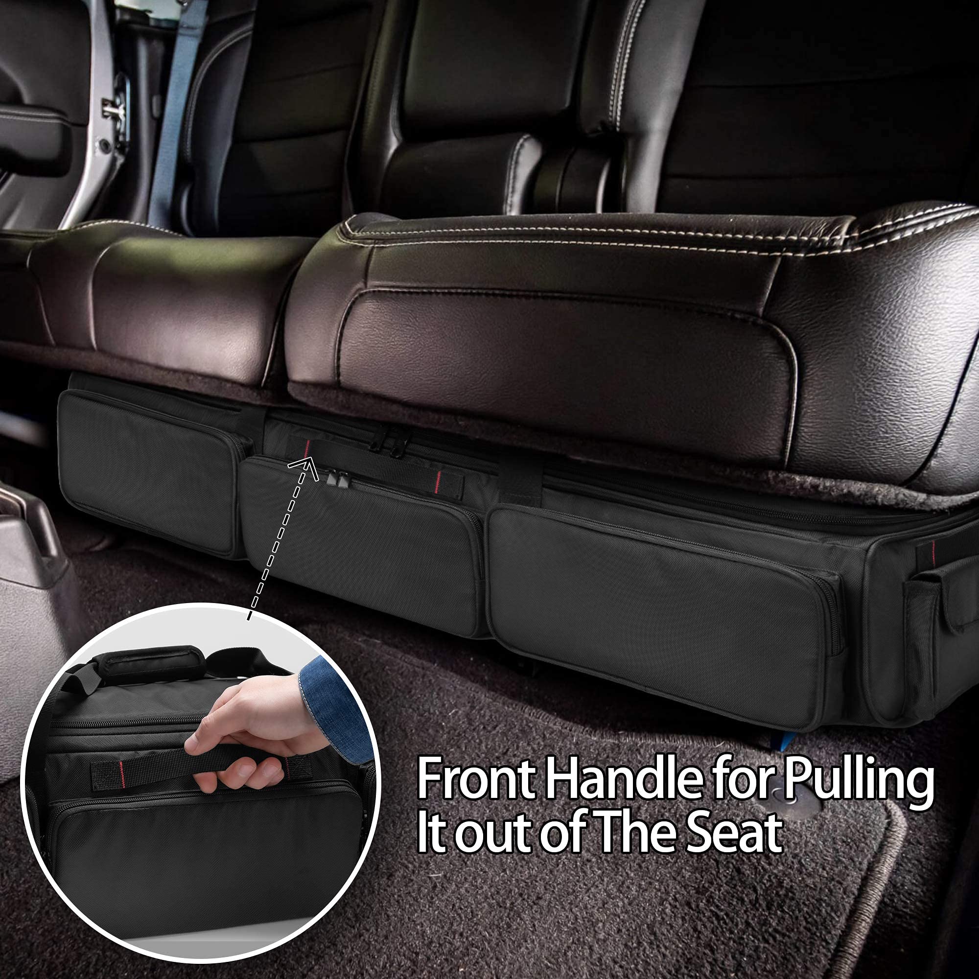 samdew Underseat Storage Bag dimensions show it fits most full-size truck back seats