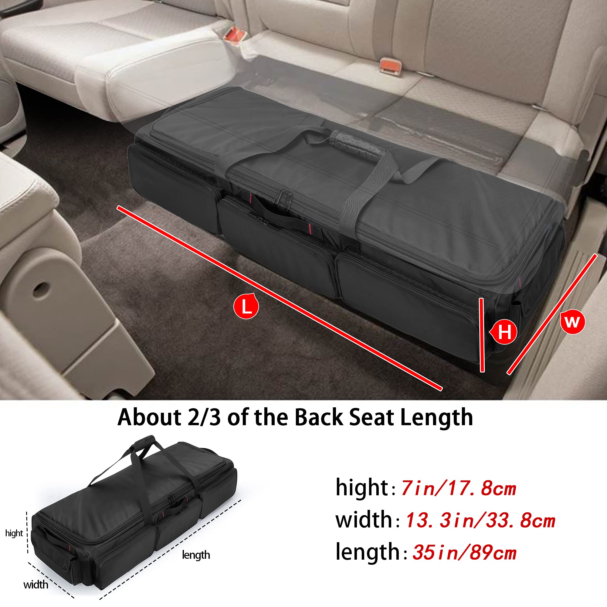 samdew Underseat Storage Bag front pockets offer quick access to small items