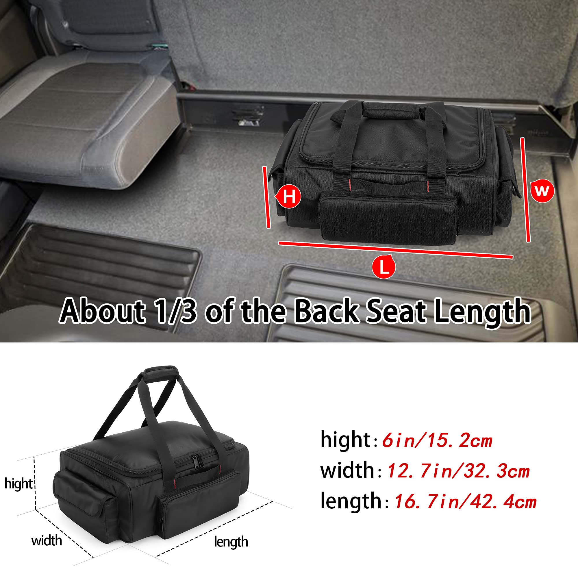samdew underseat storage bag front zip pocket keeps small items organized