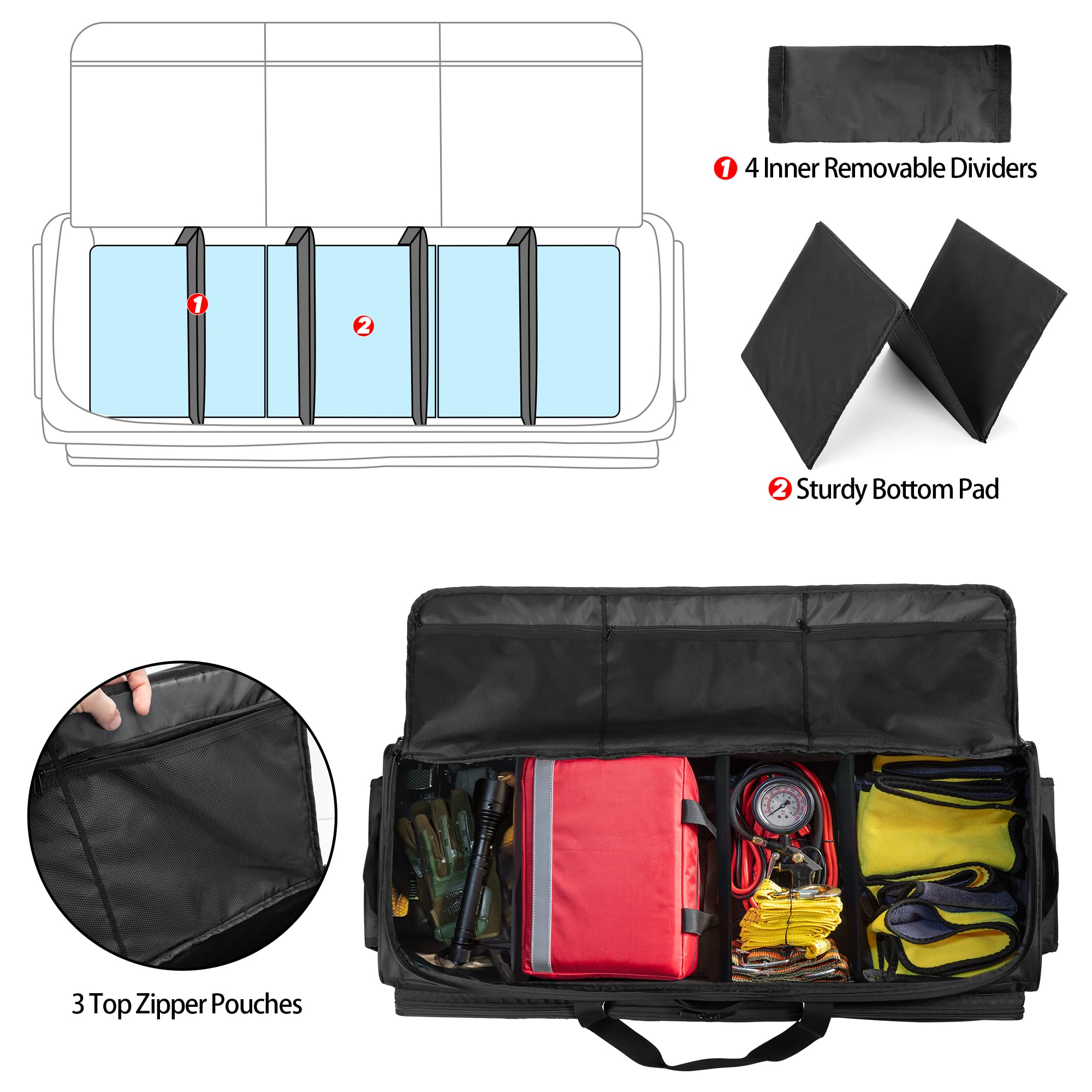 samdew Underseat Storage Bag side pockets for cords and accessories