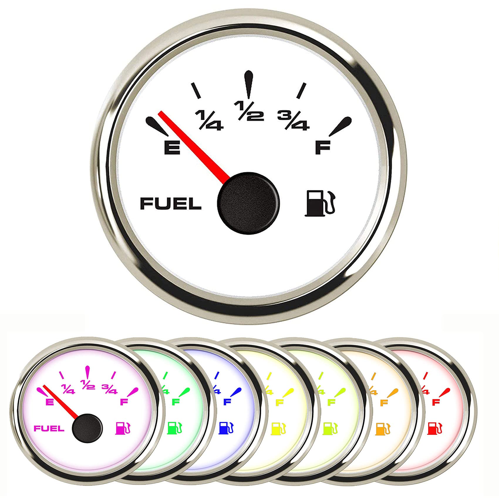 SAMDO 52mm digital fuel meter backlight improves dashboard visibility.