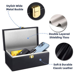 Two portable carbon fiber pouches included for on-the-go signal shielding with Samfolk.
