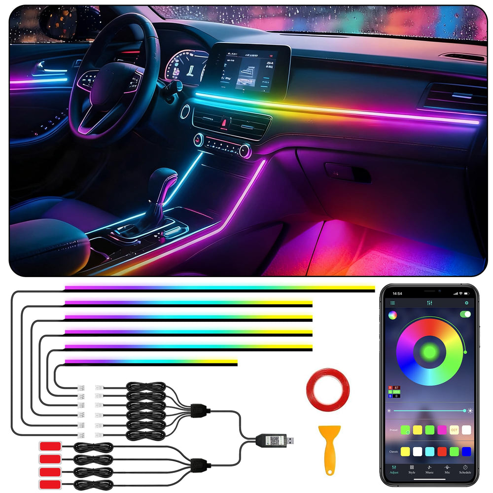 SAMGCHI 10-in-1 interior LED kit front view enhances cabin lighting with vibrant colors