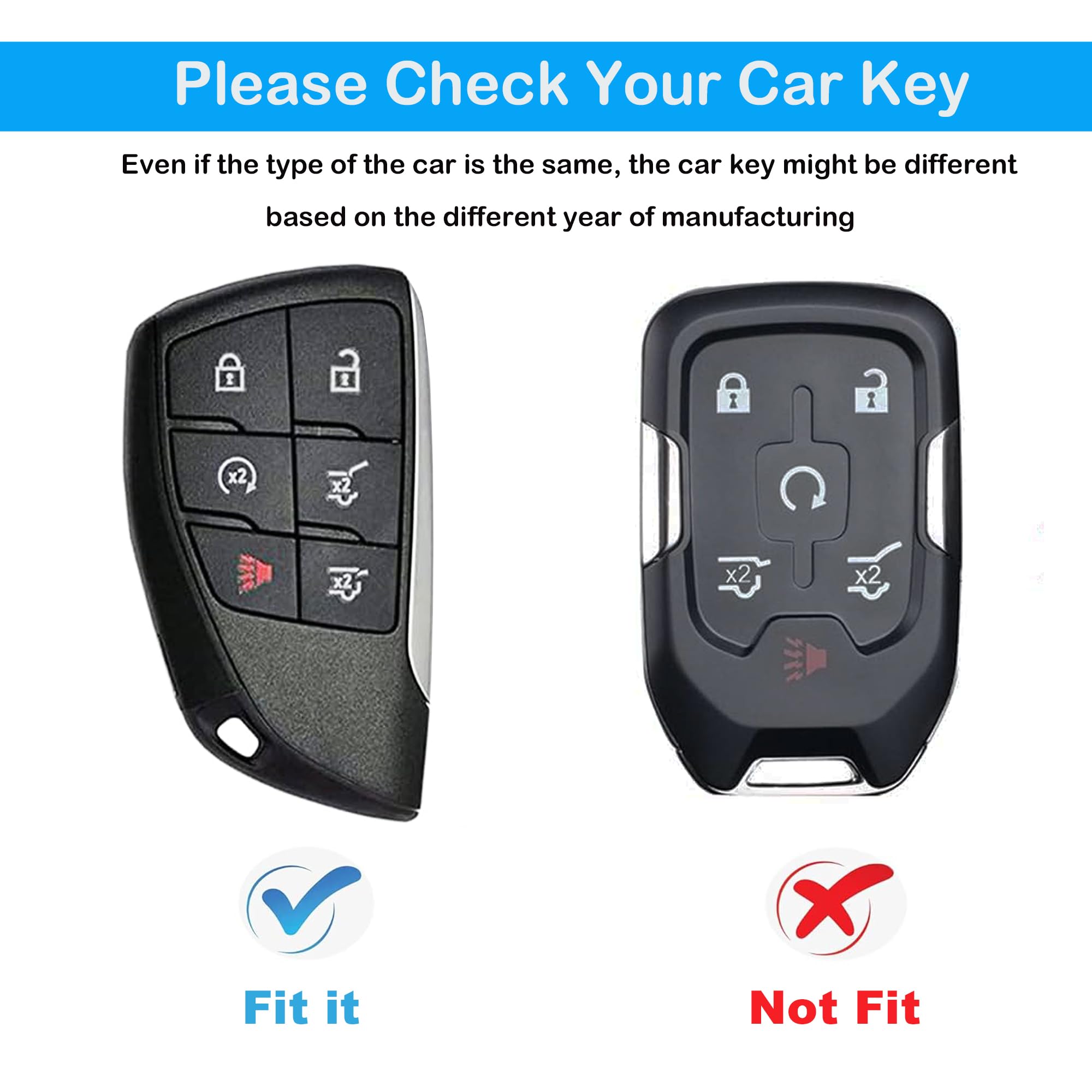 SAMGCHI leather key fob cover Suburban 1to1 fit keeps buttons accessible and secure