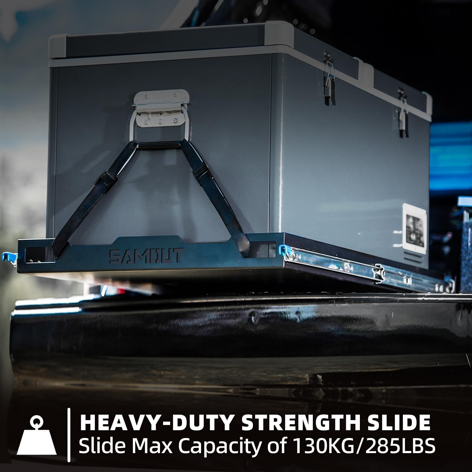 SAMOUT Fridge Slide with two-hand-operate handles enhances safe operation during travel