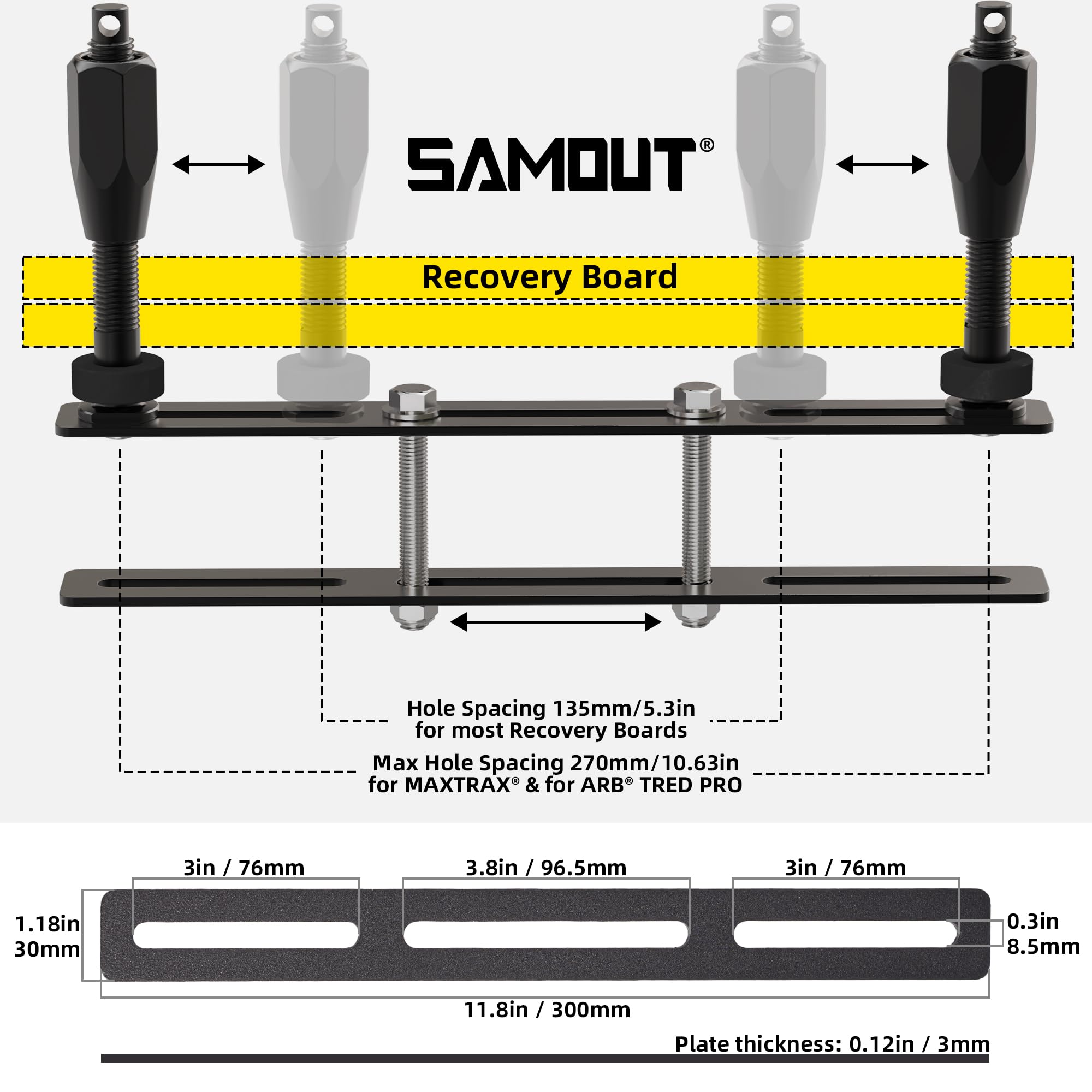 SAMOUT anti-theft holes secure boards with your preferred lock