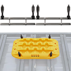 SAMOUT Recovery Board Mount Kit demonstrates a universal bracket on a roof rack for versatile traction mounting