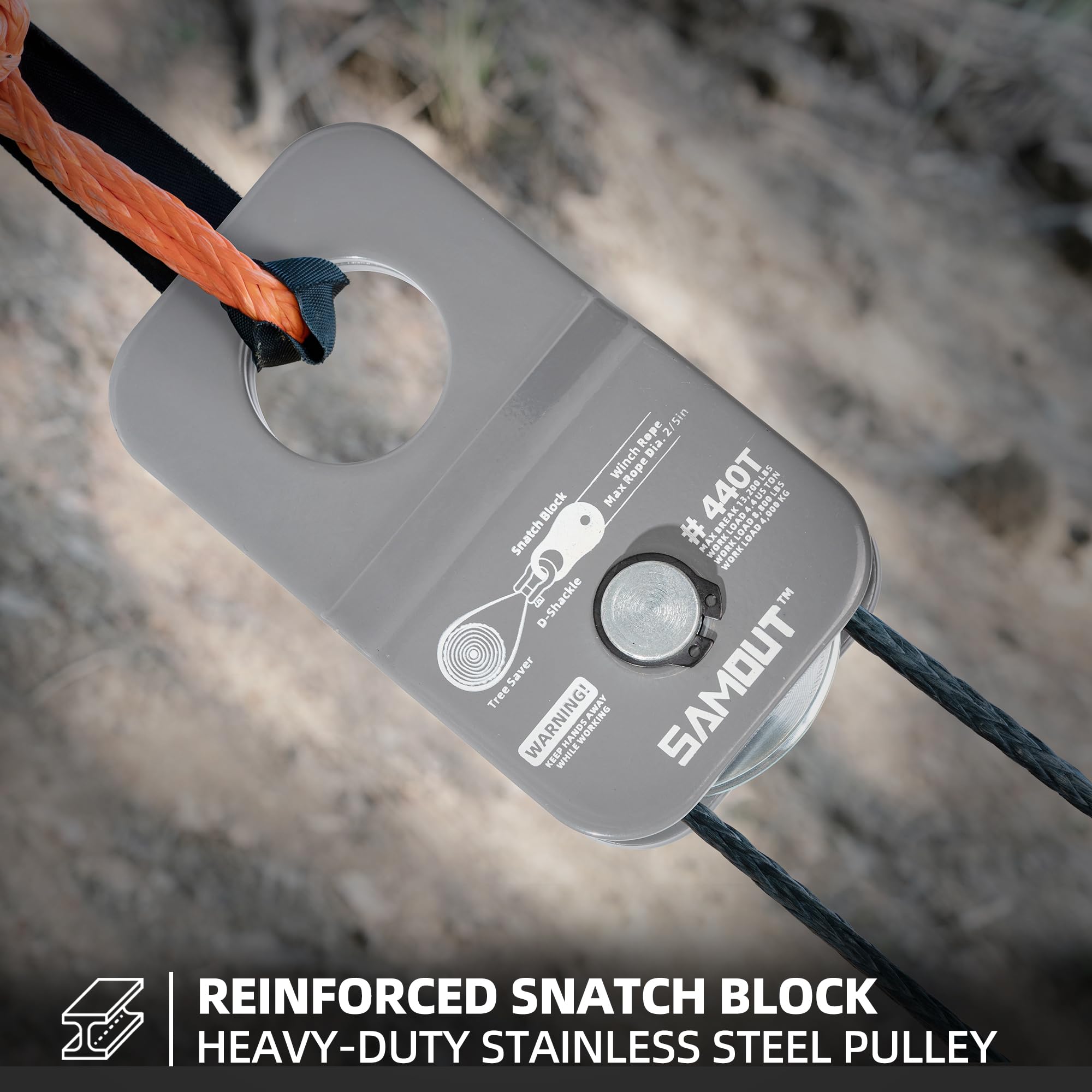 SAMOUT Winch-angle adjustment helps direct recovery with safer terrain handling.