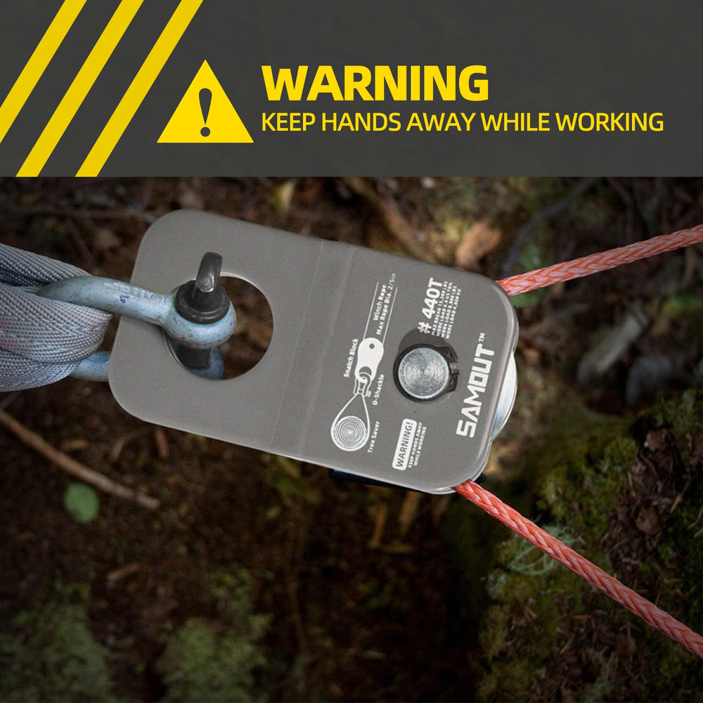 SAMOUT pulleys with anti-corrosion coating for harsh trail conditions.