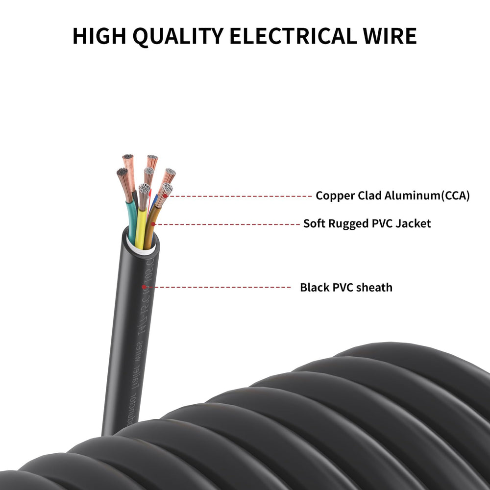 Samramra color-coded 7-wire set matches SAE standards for fast wiring