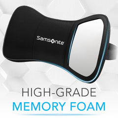 Samsonite car headrest strap adjustable keeps pillow secure on any seat.
