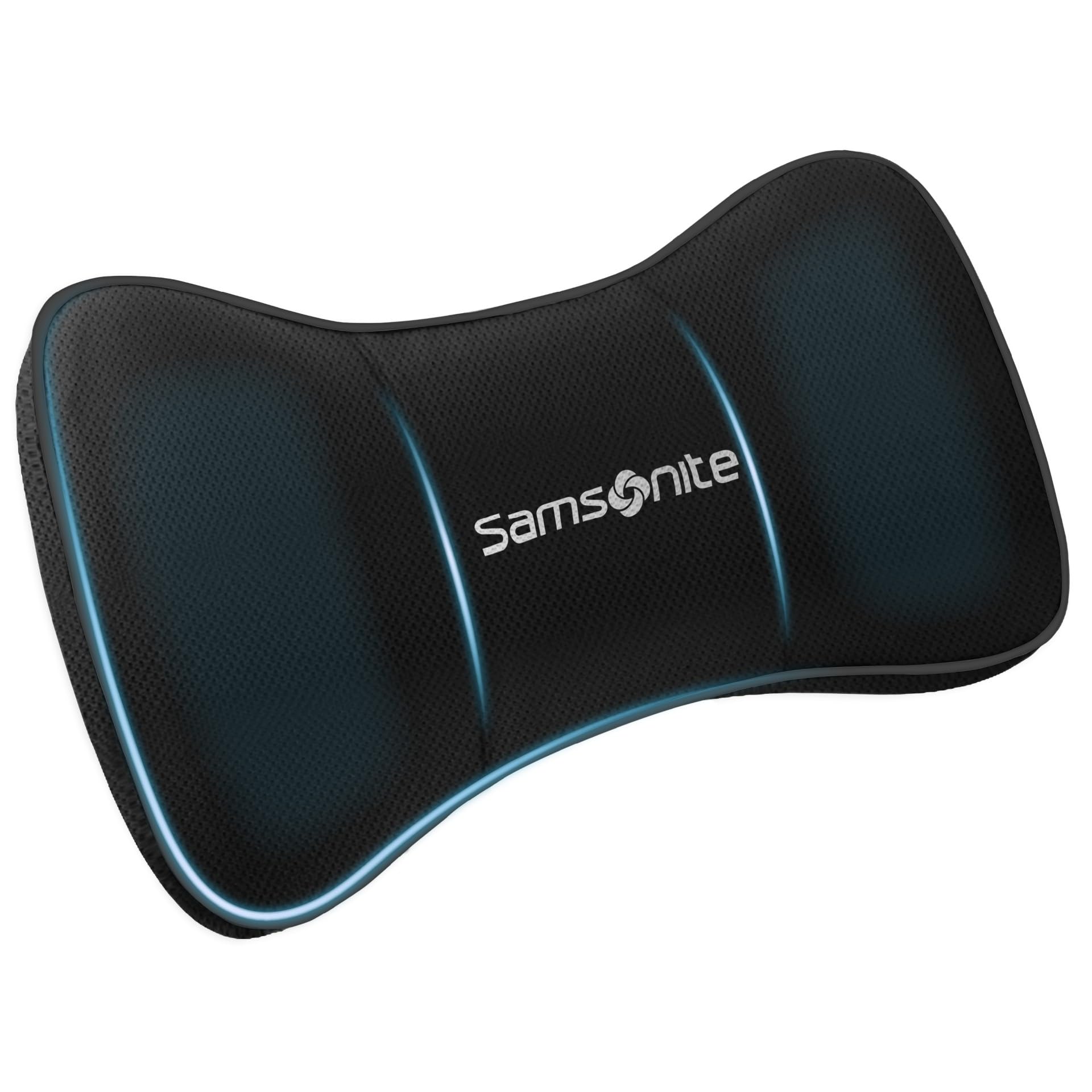 Samsonite travel neck pillow contours the neck with memory foam support during long drives.
