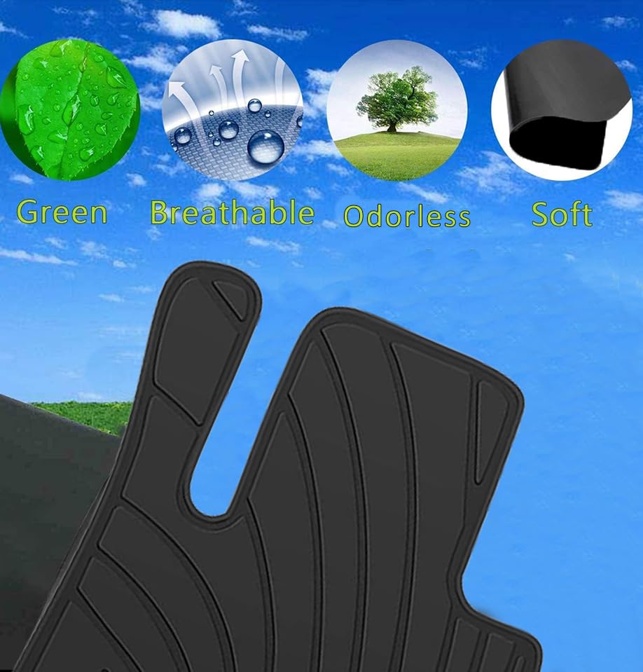 SAN AUTO durable rubber mats offer all-weather protection and easy cleaning.