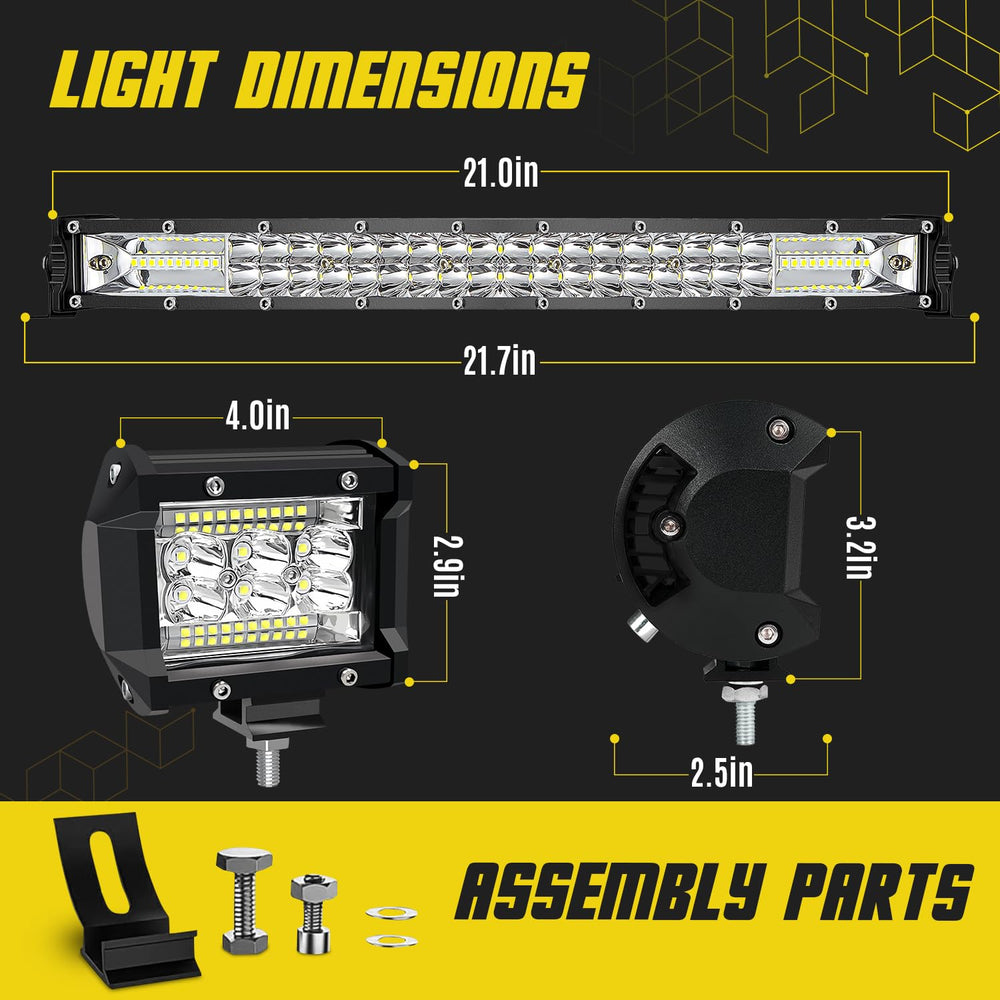 SAN YOUNG 20-inch slim light bar with combo beam for broad and distant coverage.