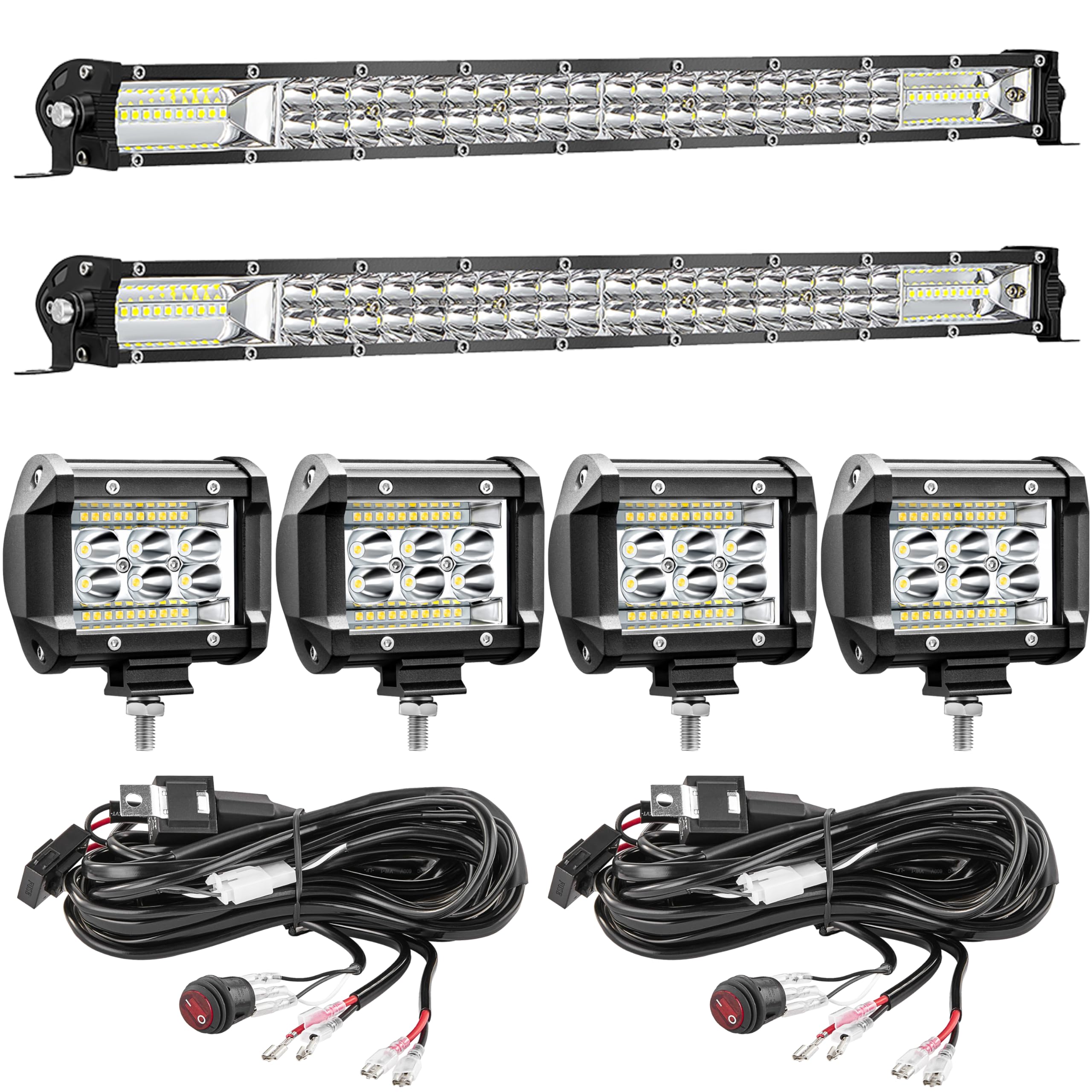 SAN YOUNG 20-inch slim light bar delivers wide and long-range illumination for off-road visibility.