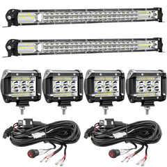 SAN YOUNG 20-inch slim light bar delivers wide and long-range illumination for off-road visibility.