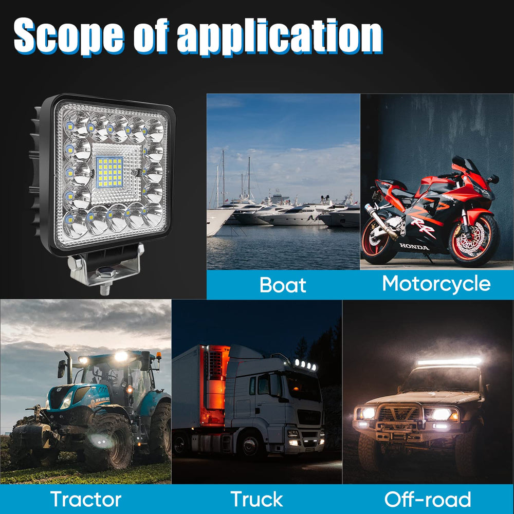 SAN YOUNG quad-pack LED lights provide versatile vehicle lighting options.