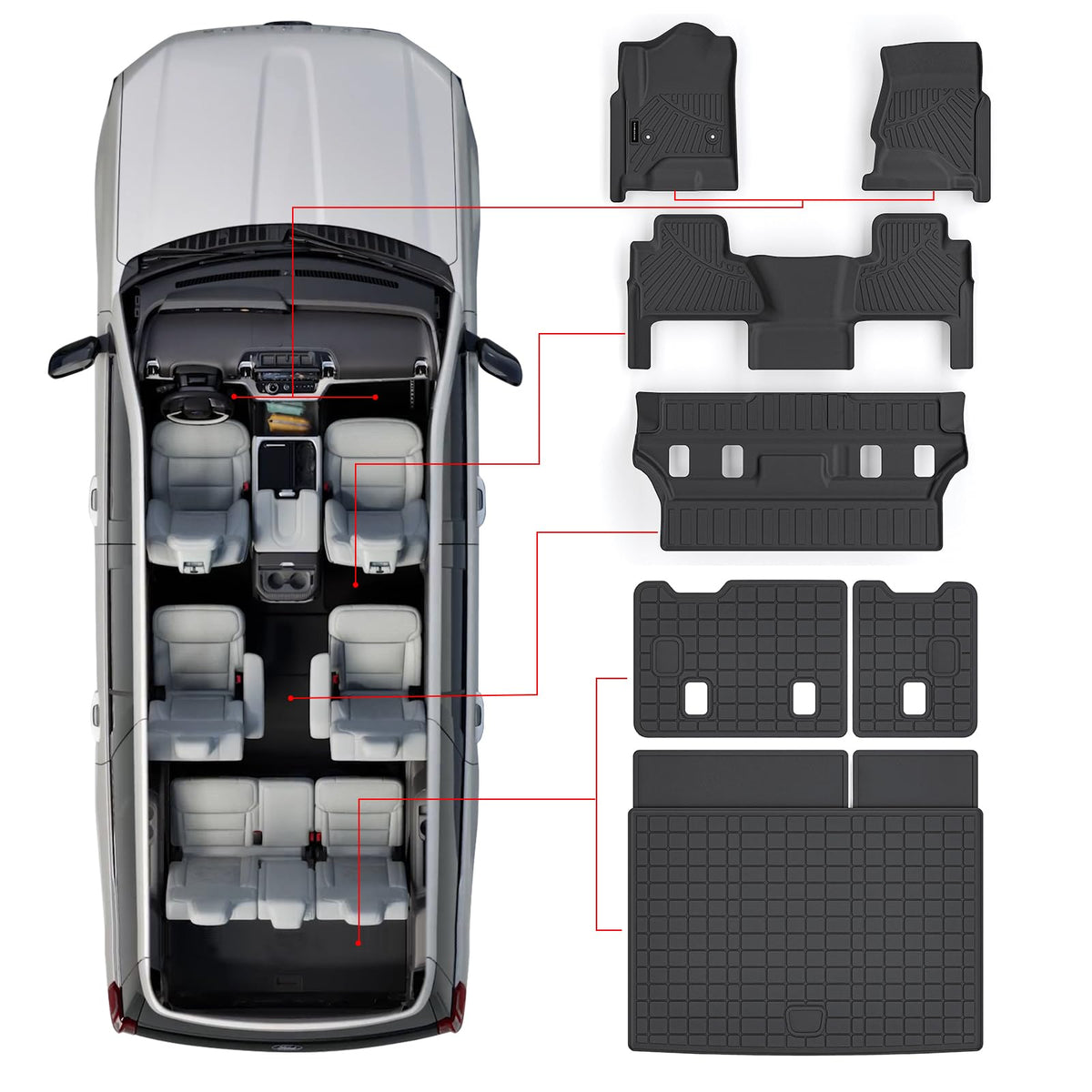 SANBAN-AXE Tahoe floor mats custom fit for 2015-2020 models, precision coverage