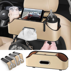 Sancaral backseat organizer with beverage cup holders keeps drinks secure on the road.