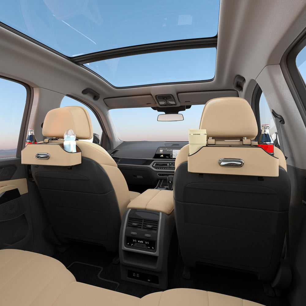 Sancaral backseat organizer maintains a tidy car interior for family trips.