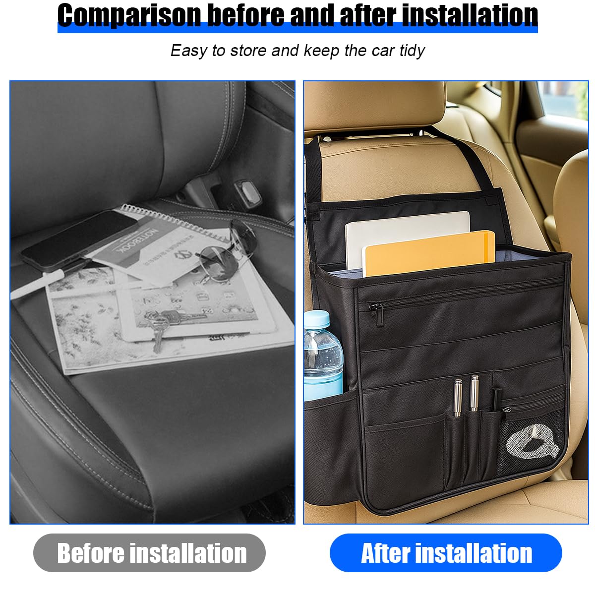 Sandfren installation view demonstrates adjustable straps for universal vehicle fit.