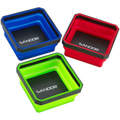 SANDOR collapsible parts tray blue extended holds screws and bolts within easy reach