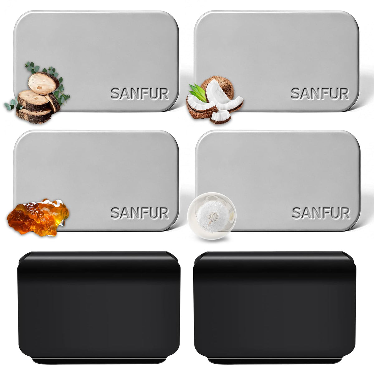 SANFUR Teak stone air freshener on visor clip for steady scent on daily drives