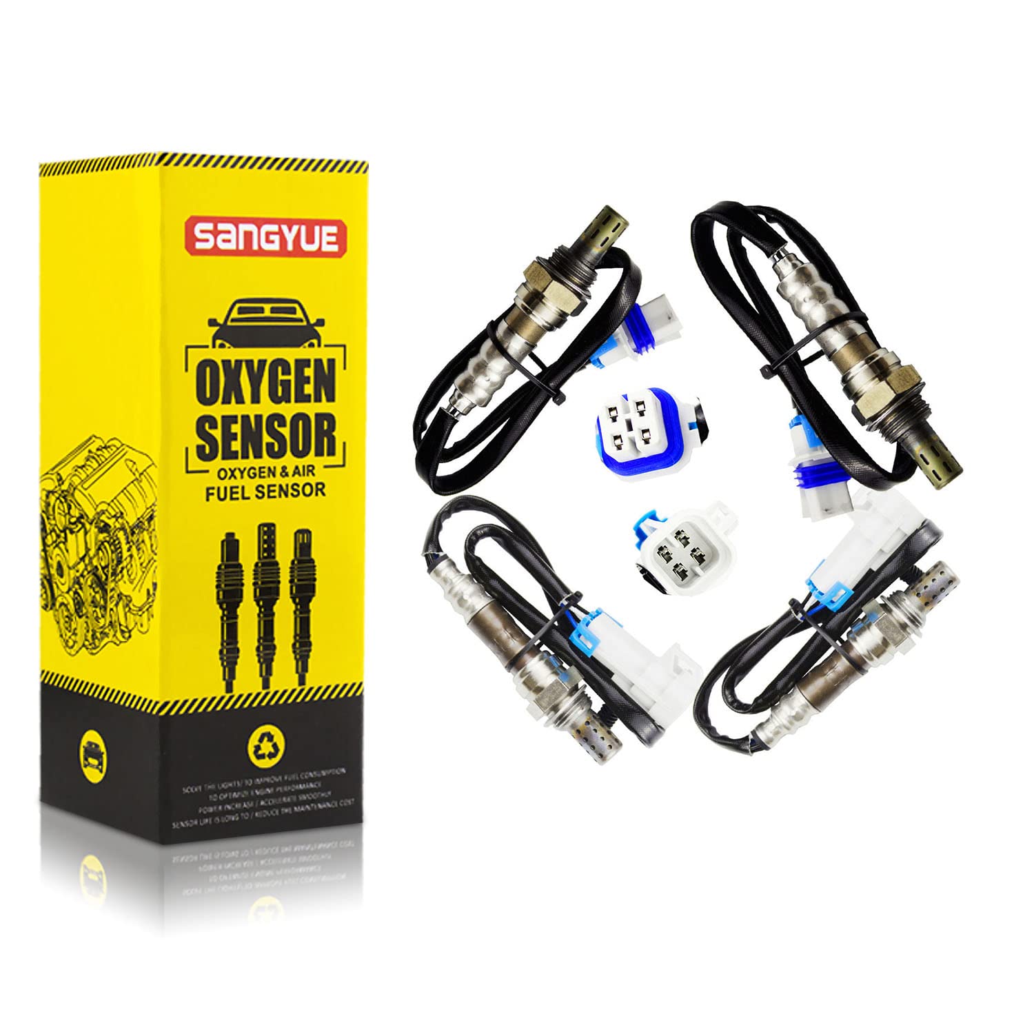Sangyue 4X Oxygen Sensor upstream and downstream view for GM vehicles