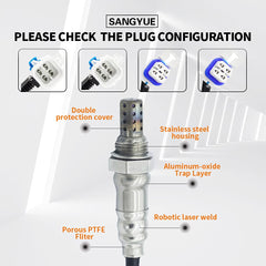 Sangyue oxygen sensor packaging showing compatibility and quick-install guidance