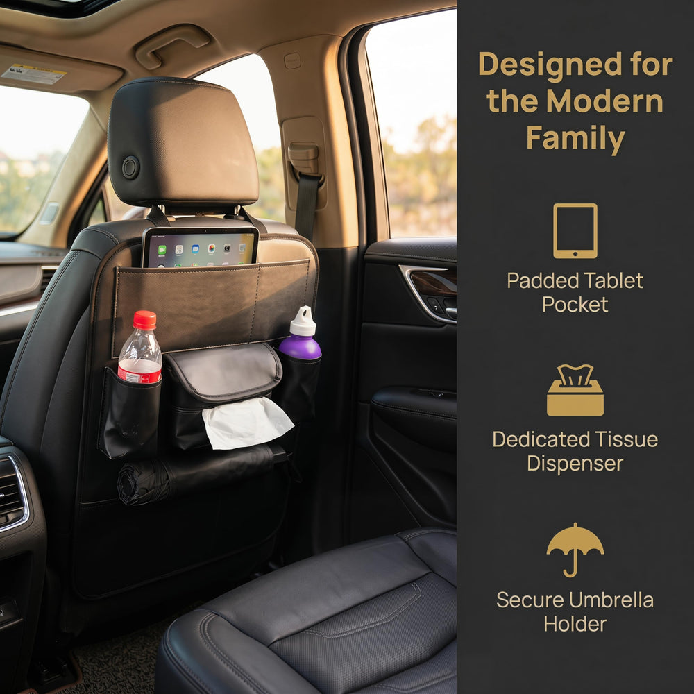 SANMITTI backseat organizer with cup holder keeps drinks within reach