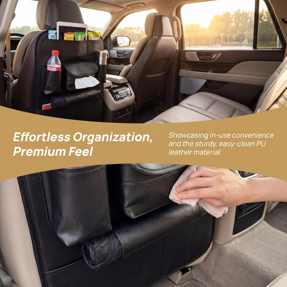 SANMITTI backseat organizer storage compartments hold snacks and toys