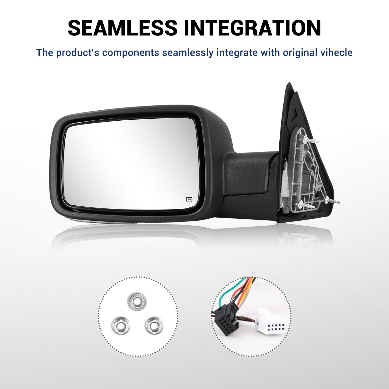 Sanooer aluminum-base mirror frame offers sturdy support for daily driving