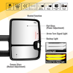 Sanooer chrome switchback folded mirrors for compact storage and parking