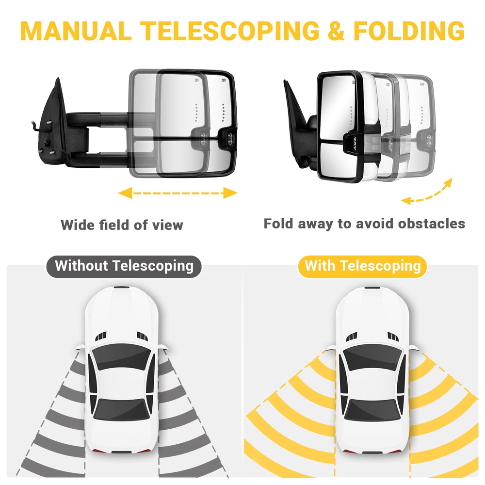 Sanooer chrome switchback LED turn signal mirrors improve signaling