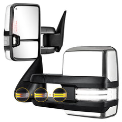 Sanooer chrome switchback side-view mirrors for enhanced highway visibility