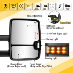 Sanooer dual glass mirrors front view with flat and convex lenses for safer awareness